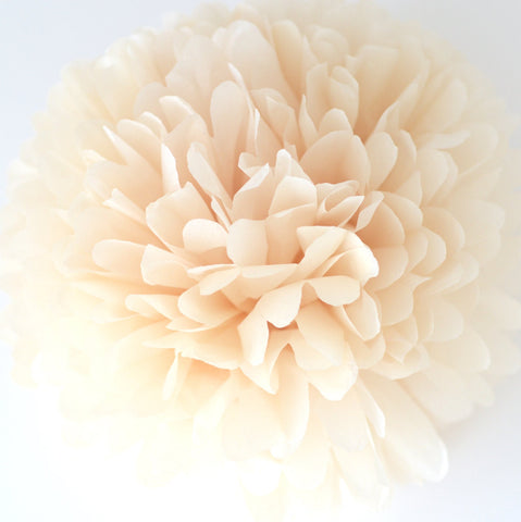 Beige tissue paper pom pom party decorations for wedding neutral baby shower birthday party home decor eco friendly Paper flowers