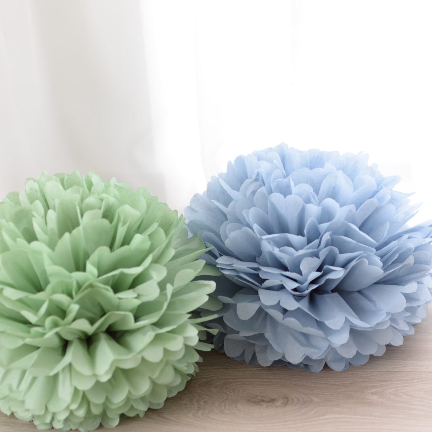 Dusty blue Paper pom pom | antique blue Boy baby shower decor | dusky blue Wedding venue decor | Birthday decorations