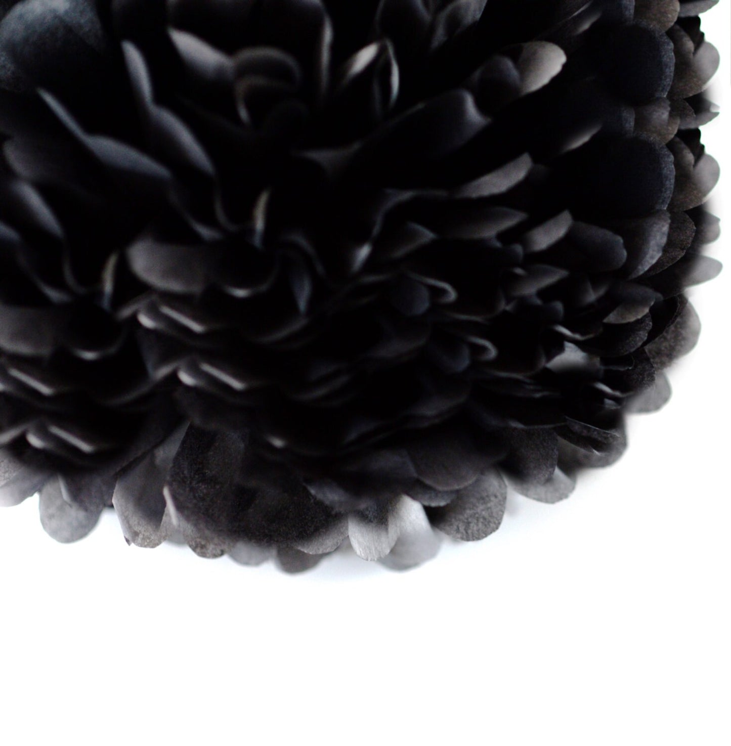 Black Paper pom pom party decorations for wedding, birthday party, halloween, hen party paper flowers fall decor