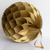 Metallic gold round  paper honeycomb - hanging party decoration - various sizes