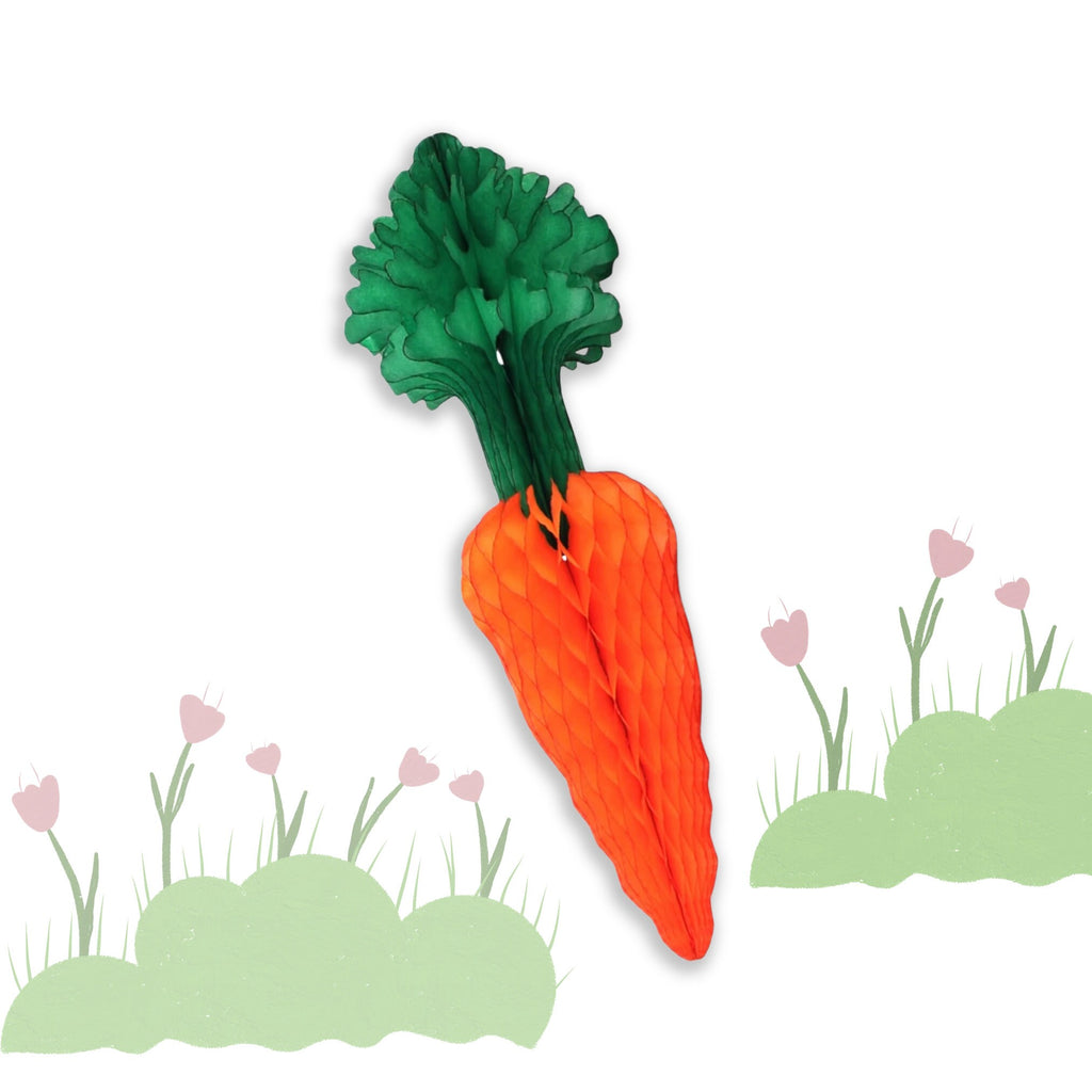 Paper Honeycomb Carrot – 25cm Easter & Spring Decoration