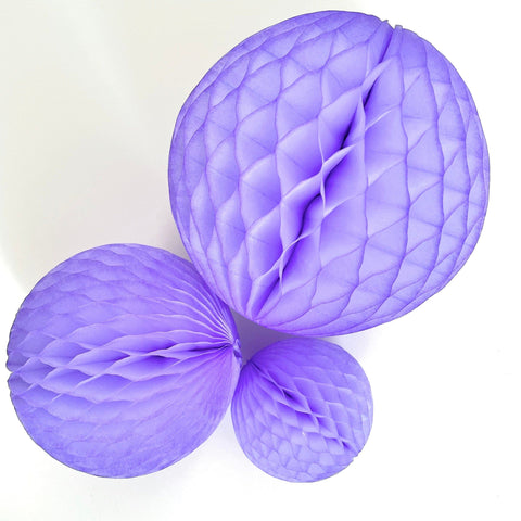 Mist paper honeycomb ball | Light Lavender Paper pom pom | violet party decor - Decopompoms