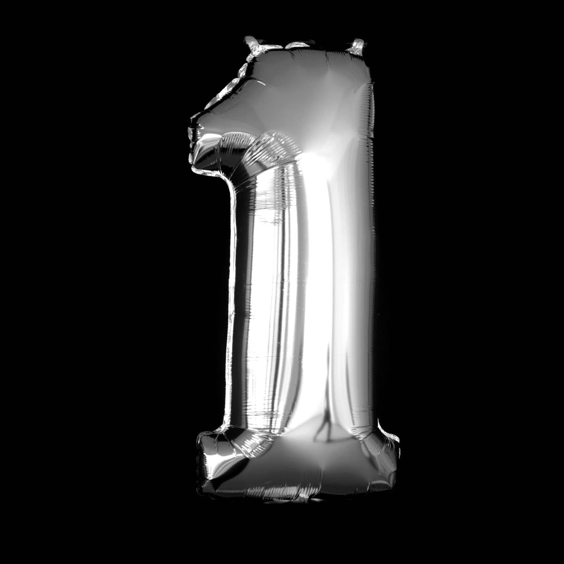 40" Giant Number Helium Foil Digit Balloon - Silver - Decopompoms