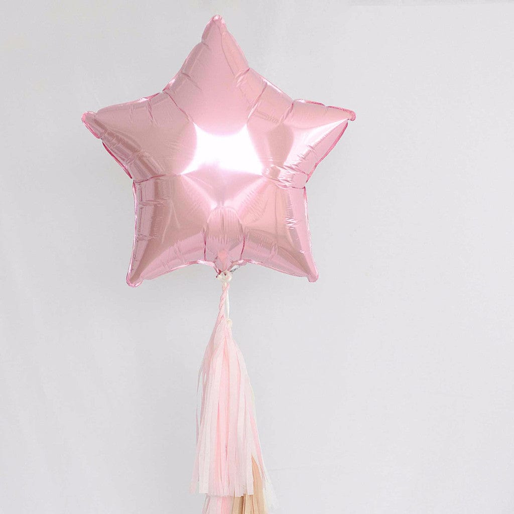 Light pink Star Foil Balloon 18" with tail or no tail - Decopompoms