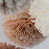 Neutral 12 mixed size Tissue paper Pom Poms set - Decopompoms