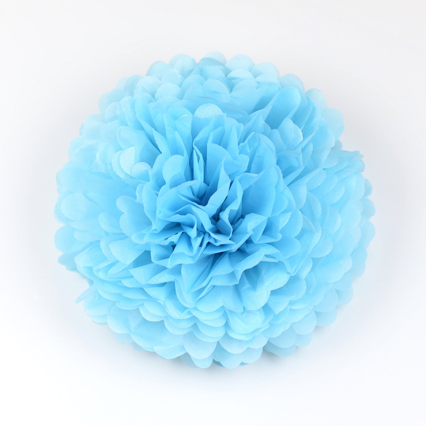 All blue tissue paper pom poms party set - Decopompoms