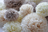 ALL NEUTRAL Tissue paper pom poms | beige ivory taupe Paper flowers - Decopompoms