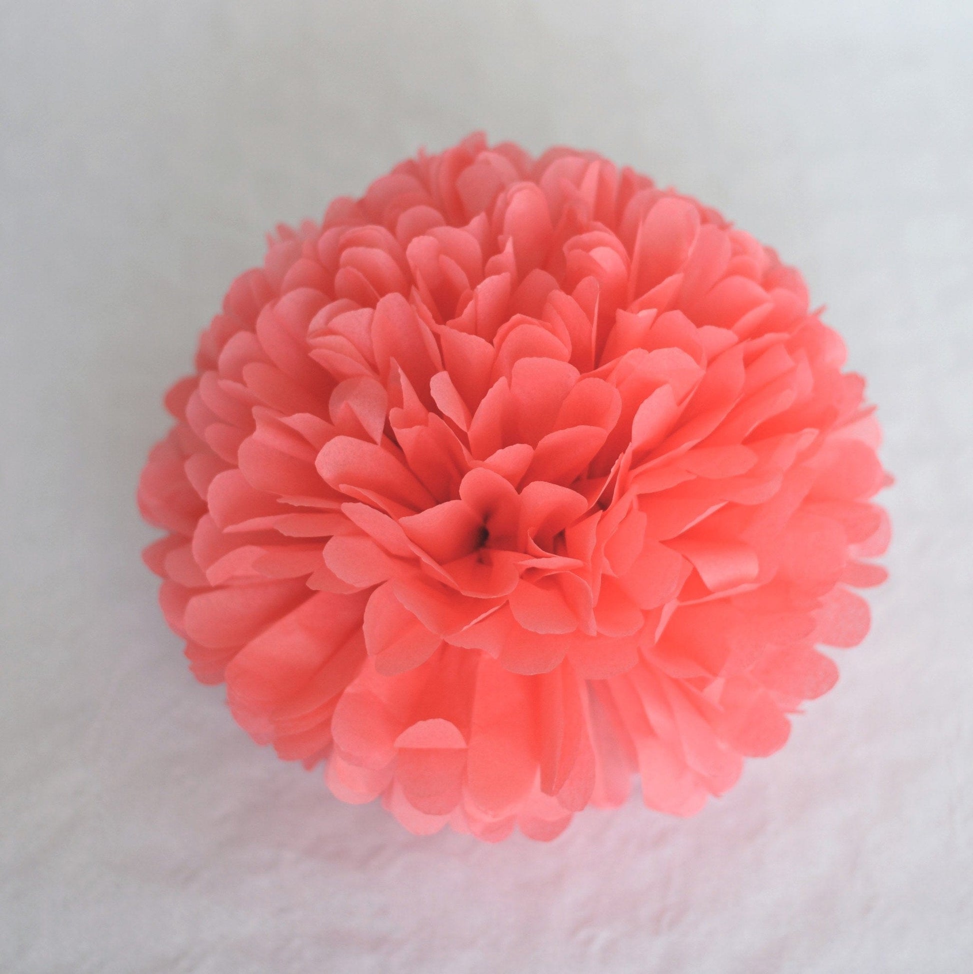 Coral, lavender and grey pom poms party set - Decopompoms