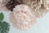 Dusty pink and rose gold 15 large tissue paper Pom Poms party set - Decopompoms