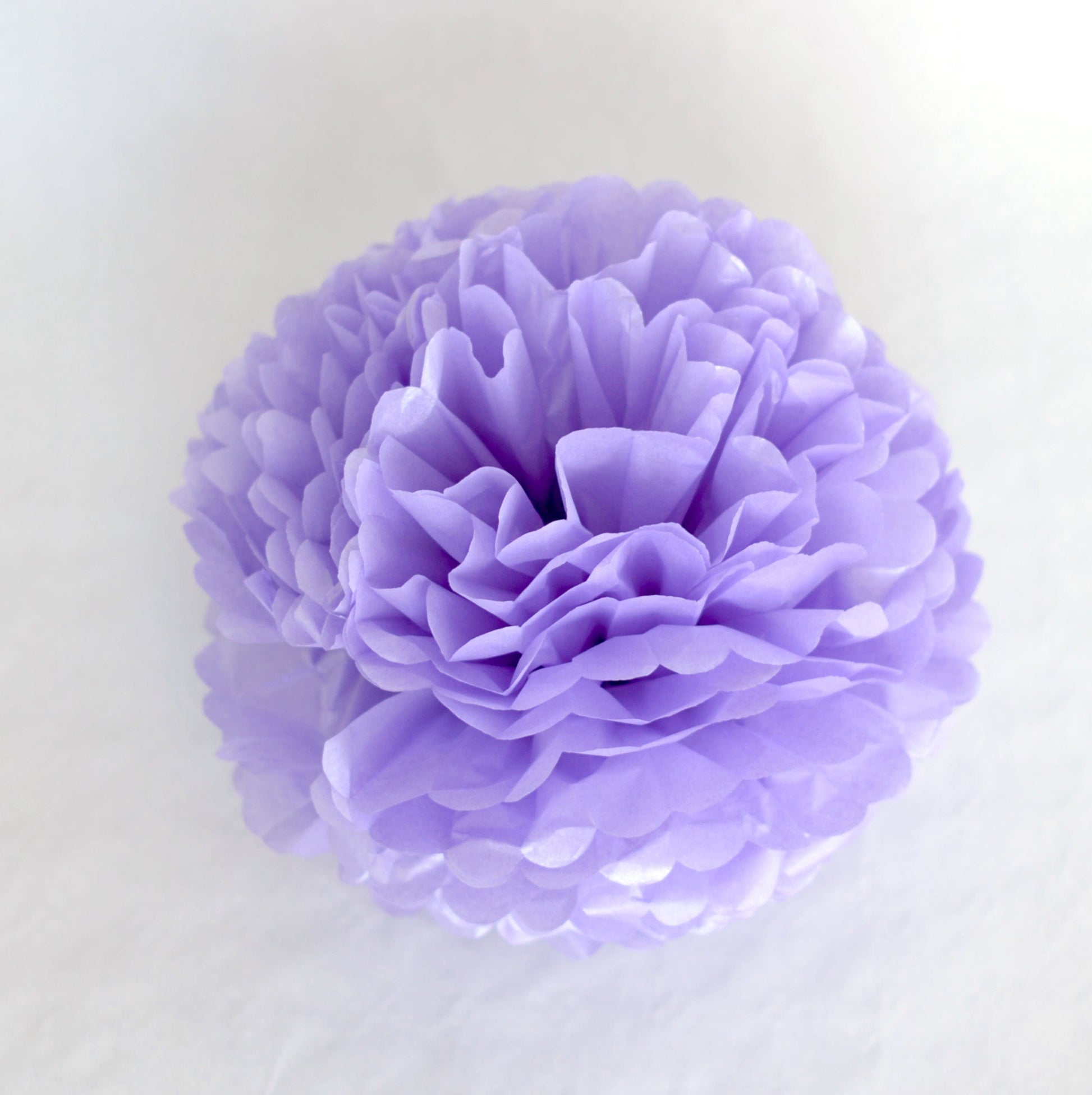 Purple charm paper pom poms party set - Decopompoms