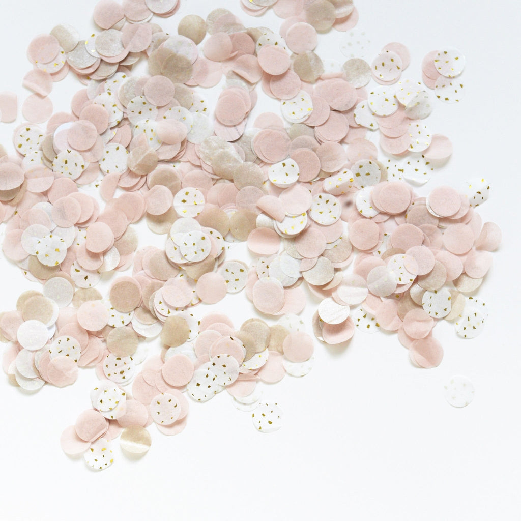 Dusty blush and champagne confetti - tissue paper - biodegradable -wedding party decorations - Decopompoms