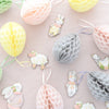 Easter decorations, Easter eggs decorations | Paper Easter eggs | pastel colours - dusty pink, yellow and grey - Decopompoms