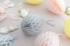 Easter decorations, Easter eggs decorations | Paper Easter eggs | pastel colours - dusty pink, yellow and grey - Decopompoms