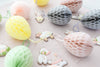 Easter decorations, Easter eggs decorations | Paper Easter eggs | pastel colours - dusty pink, yellow and grey - Decopompoms