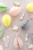 Easter decorations, Easter eggs decorations | Paper Easter eggs | pastel colours - dusty pink, yellow and grey - Decopompoms