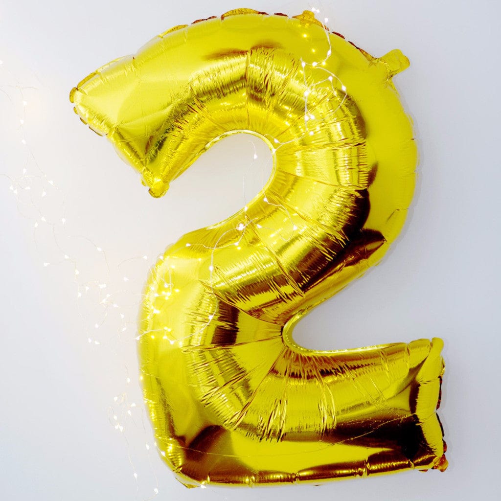 40" Giant Number Helium Foil Digit Balloon - golden - Decopompoms