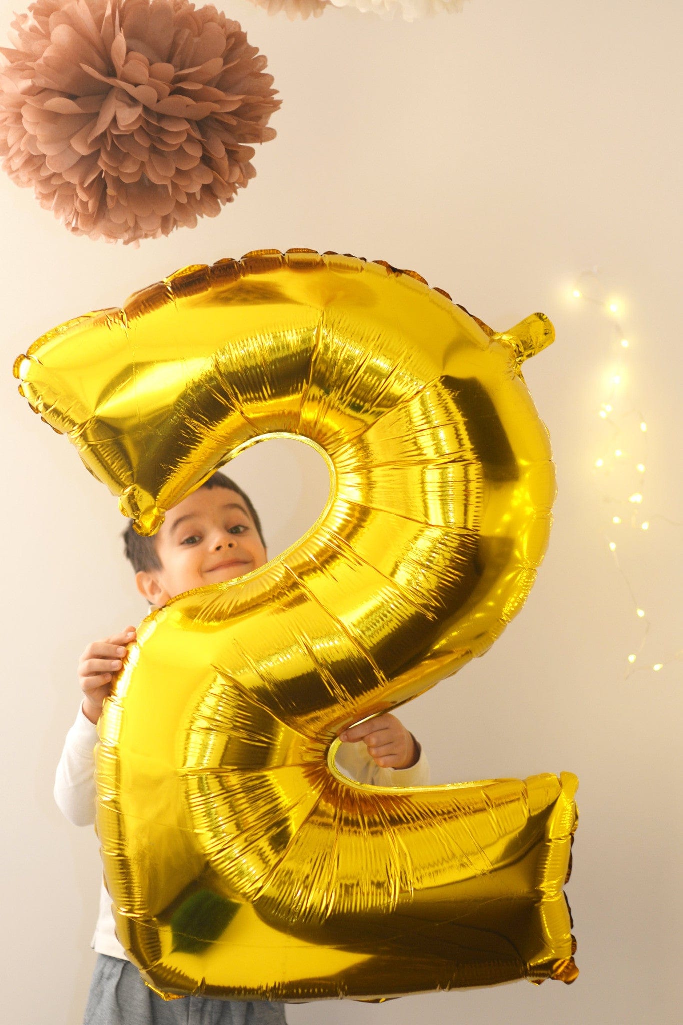 40" Giant Number Helium Foil Digit Balloon - golden - Decopompoms