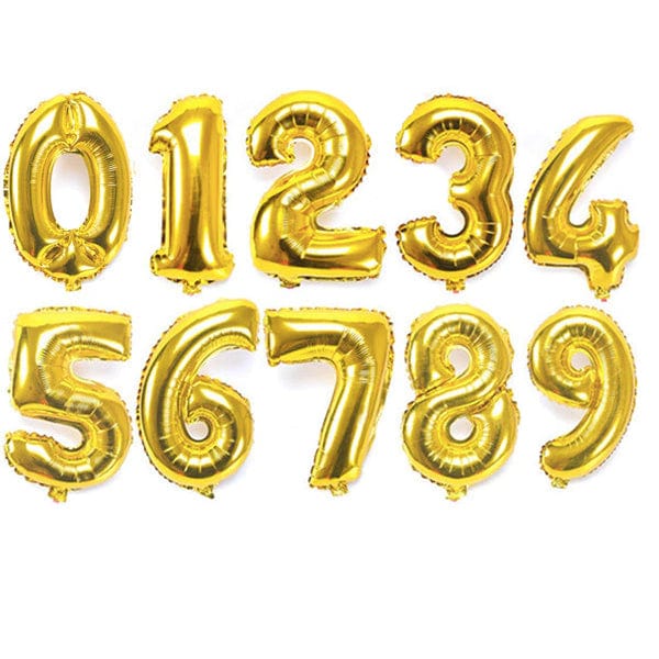 40" Giant Number Helium Foil Digit Balloon - golden - Decopompoms
