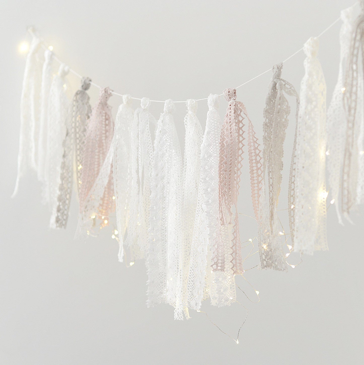 Crochet ribbon Tassel Garland Banner - Decopompoms
