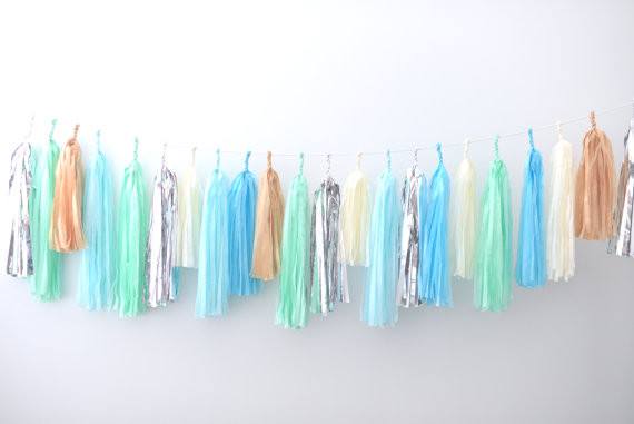 DIY paper tassel garland kit - Custom colours - wedding party decorations - Decopompoms