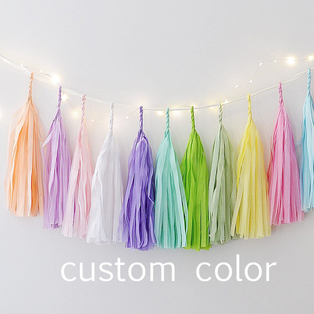 DIY paper tassel garland kit - Custom colours - wedding party decorations - Decopompoms