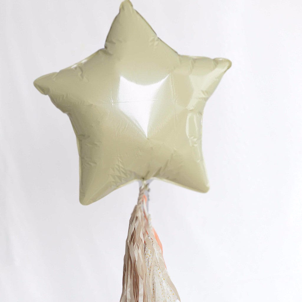 Ivory Star Foil Balloon 20" with tail or no tail - Decopompoms