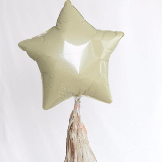 Ivory Star Foil Balloon 20" with tail or no tail - Decopompoms