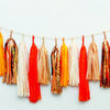 Fall MAD ORANGE tassel garland - various lengths - Decopompoms