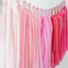 Ombre pink tissue paper tassel garland - Decopompoms