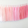 Ombre pink tissue paper tassel garland - Decopompoms