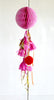 Paper Honeycomb ball with tassel tail - custom color - Decopompoms