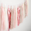 Pink and champagne Tissue paper tassel garland - Decopompoms