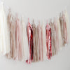 Pink and champagne Tissue paper tassel garland - Decopompoms