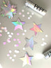 Glittery blue stitched paper star garland - Mirror banner - Nursery Birthday Baptism Children party Decor Photo Prop wedding backdrop - Decopompoms