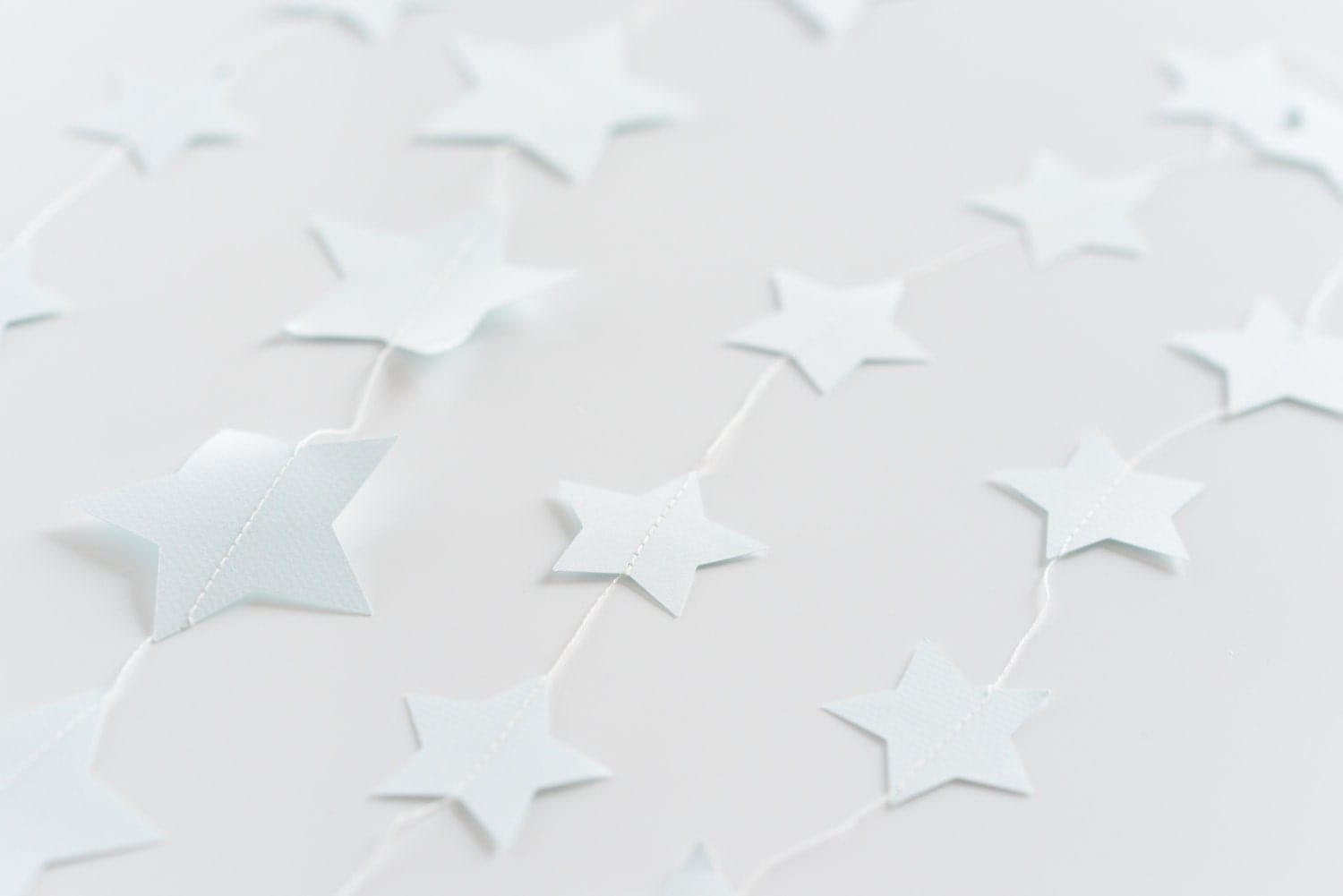 Glittery blue stitched paper star garland - Mirror banner - Nursery Birthday Baptism Children party Decor Photo Prop wedding backdrop - Decopompoms