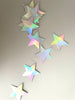Glittery silver stitched paper star garland - Mirror banner - Nursery Birthday Baptism Children party Decor Photo Prop wedding backdrop - Decopompoms