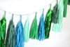 Green Paper Tassel Garland - Green sea party Birthday banner | greenery Fringe garland | Nursery garland - Decopompoms