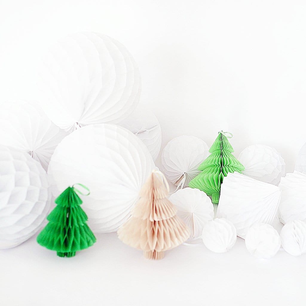 Christmas decorations - Paper Honeycombs party set - Decopompoms