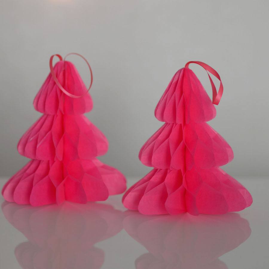 Christmas tree - Paper Honeycomb - custom color - 12" / 30 cm - Decopompoms