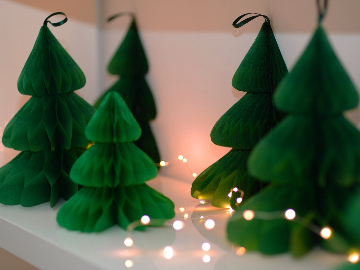 Christmas tree - Paper Honeycomb - custom color - 12" / 30 cm - Decopompoms