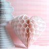 Dusty pink heart paper honeycomb decoration - Decopompoms