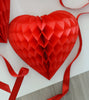Dusty pink heart shaped paper honeycomb decoration 25cm - Decopompoms