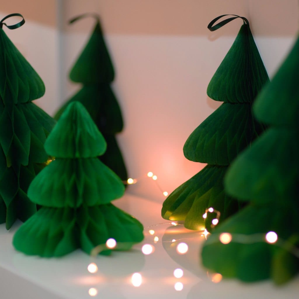 Christmas tree - Paper Honeycomb - custom color - 8"/ 20 cm - Decopompoms