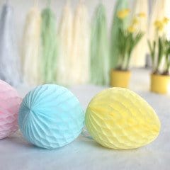 Paper honeycomb Easter egg decoration - custom color - Decopompoms