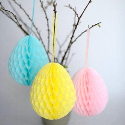 Paper honeycomb Easter egg decoration - custom color - Decopompoms