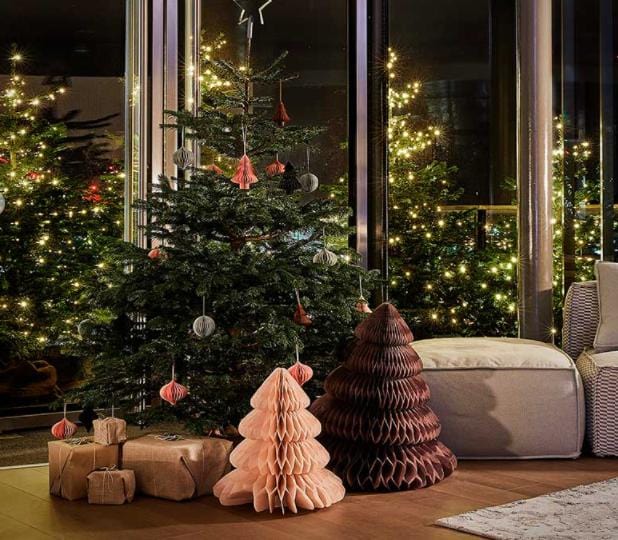 Large paper Christmas tree - Paper Honeycomb - custom color -18"/ 45 cm - Decopompoms