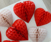honeycomb Red heart shaped paper honeycomb decoration 25cm decopompoms