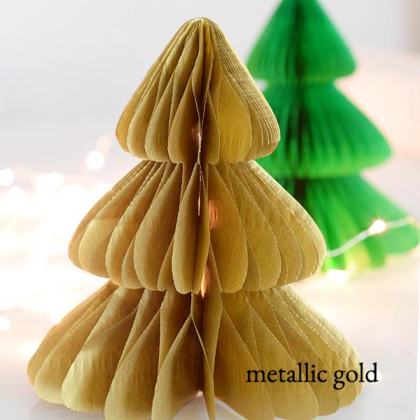 Shimmery / metallic color tissue paper honeycomb - Christmas tree - Decopompoms