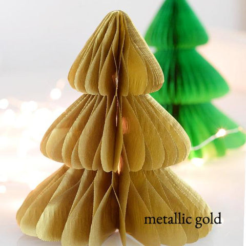 Shimmery / metallic color tissue paper honeycomb - Christmas tree - Decopompoms