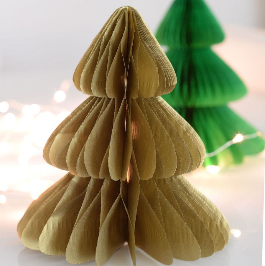 Paper Honeycomb Christmas tree set of 5 - custom colors - Decopompoms